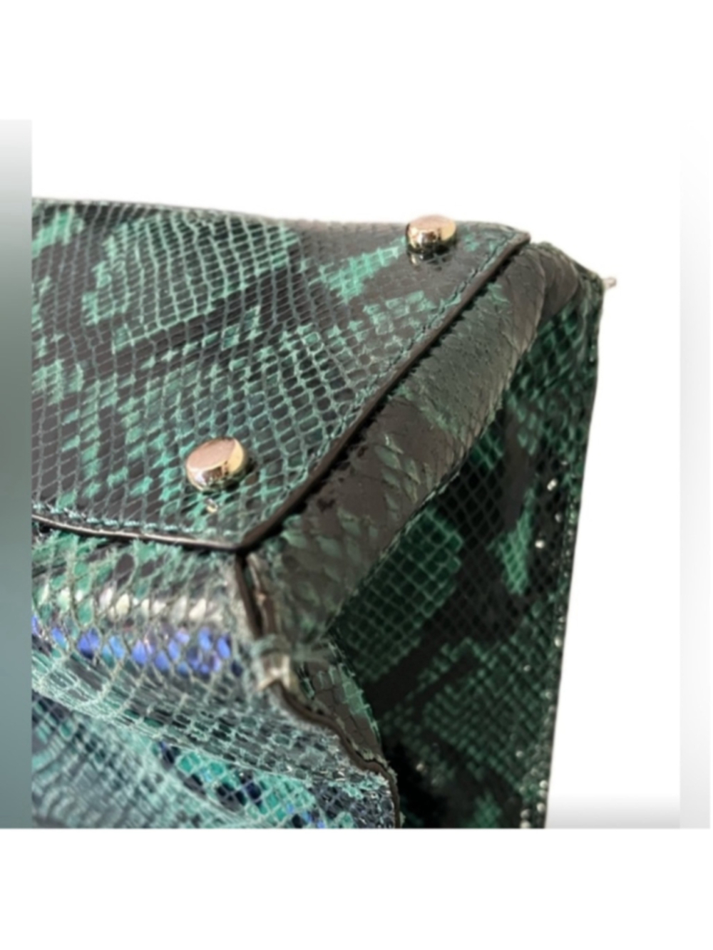 Kate Spade Teal Snakeskin South Kensington Tote Large - Picture 10 of 12